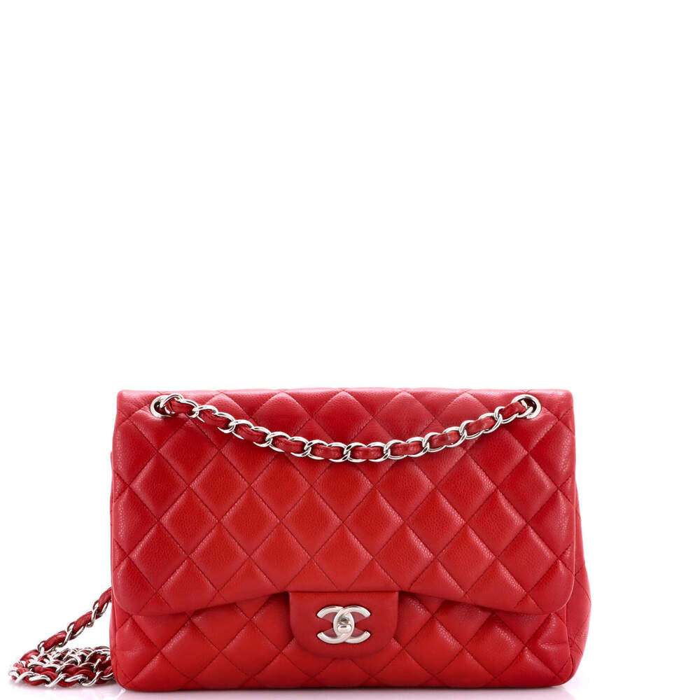 Chanel Jumbo Vintage Classic Double Flap Bag Quilted Caviar